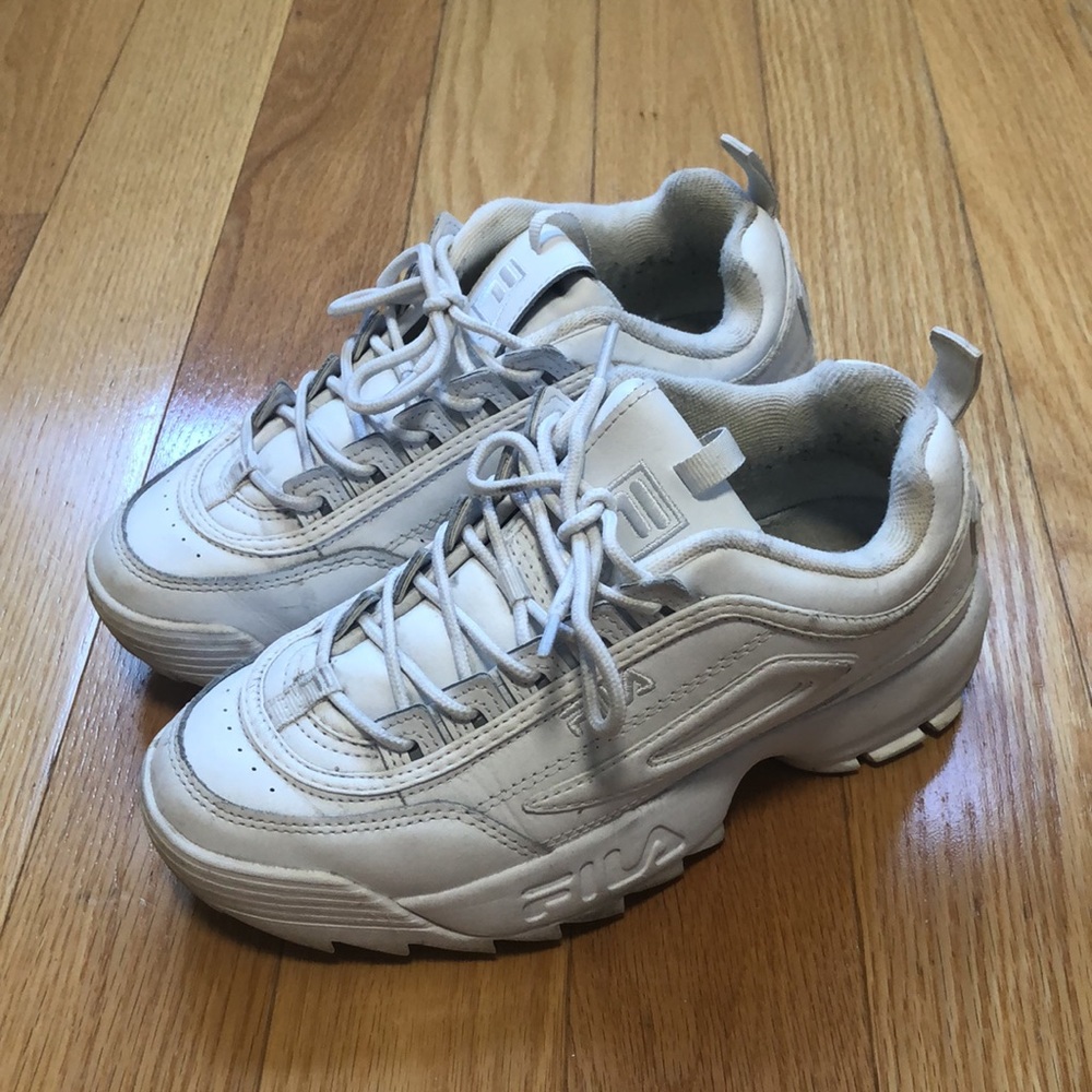 Women's Fila Disruptor Ii Premium Sneaker All White 7.5